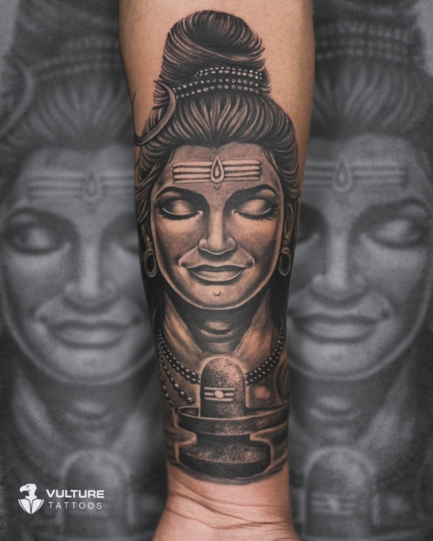 Lord Shiva And Shivling — tattoo by Vulture Tattoos, Gurugram