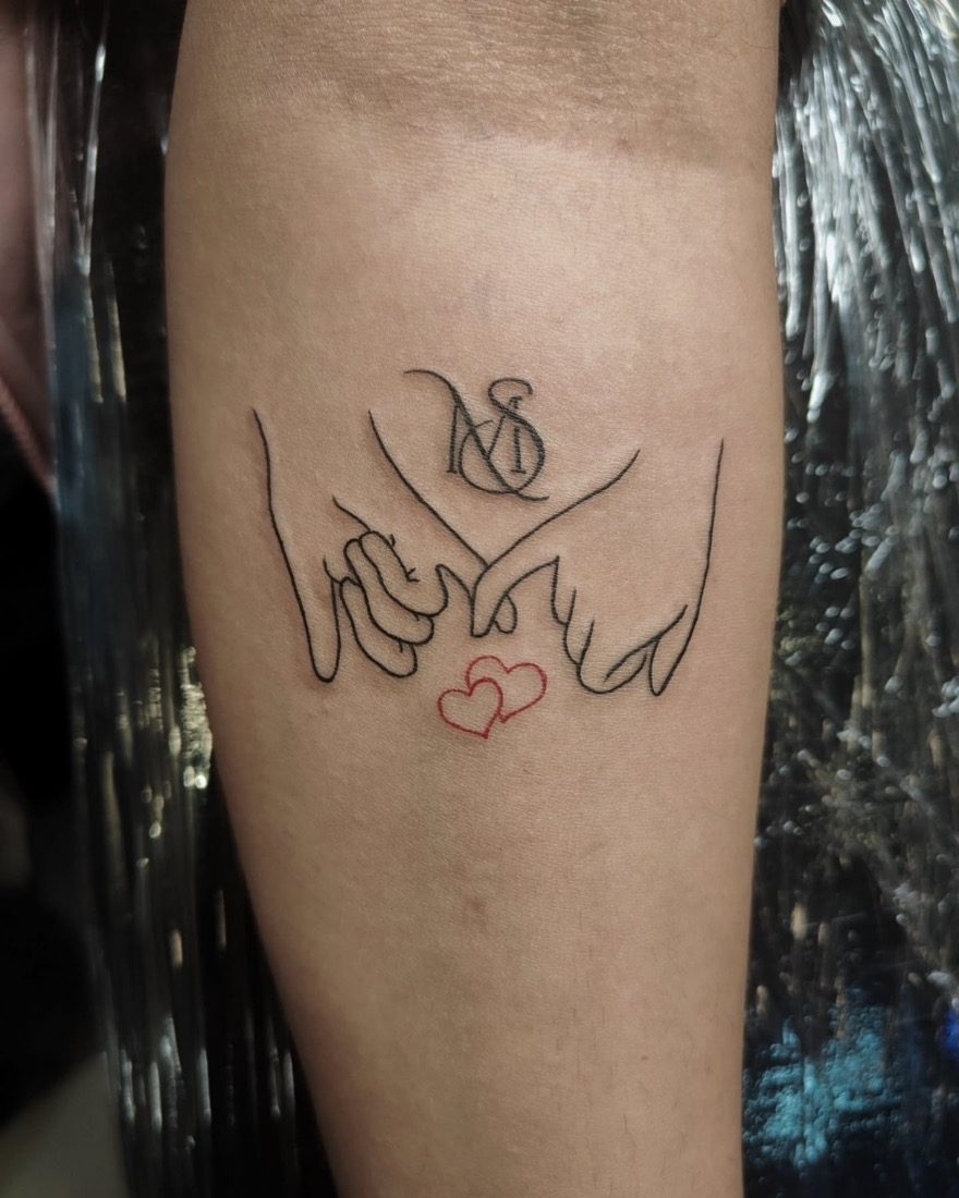 Pinky Promise Line Art — tattoo by Vulture Tattoos, Gurugram
