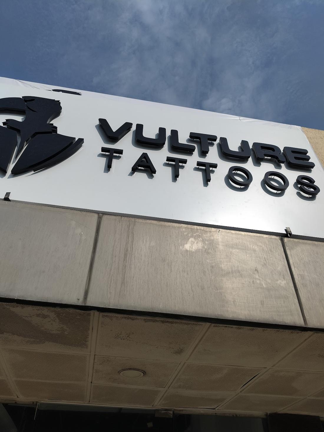 The Vulture Tattoos storefront sign