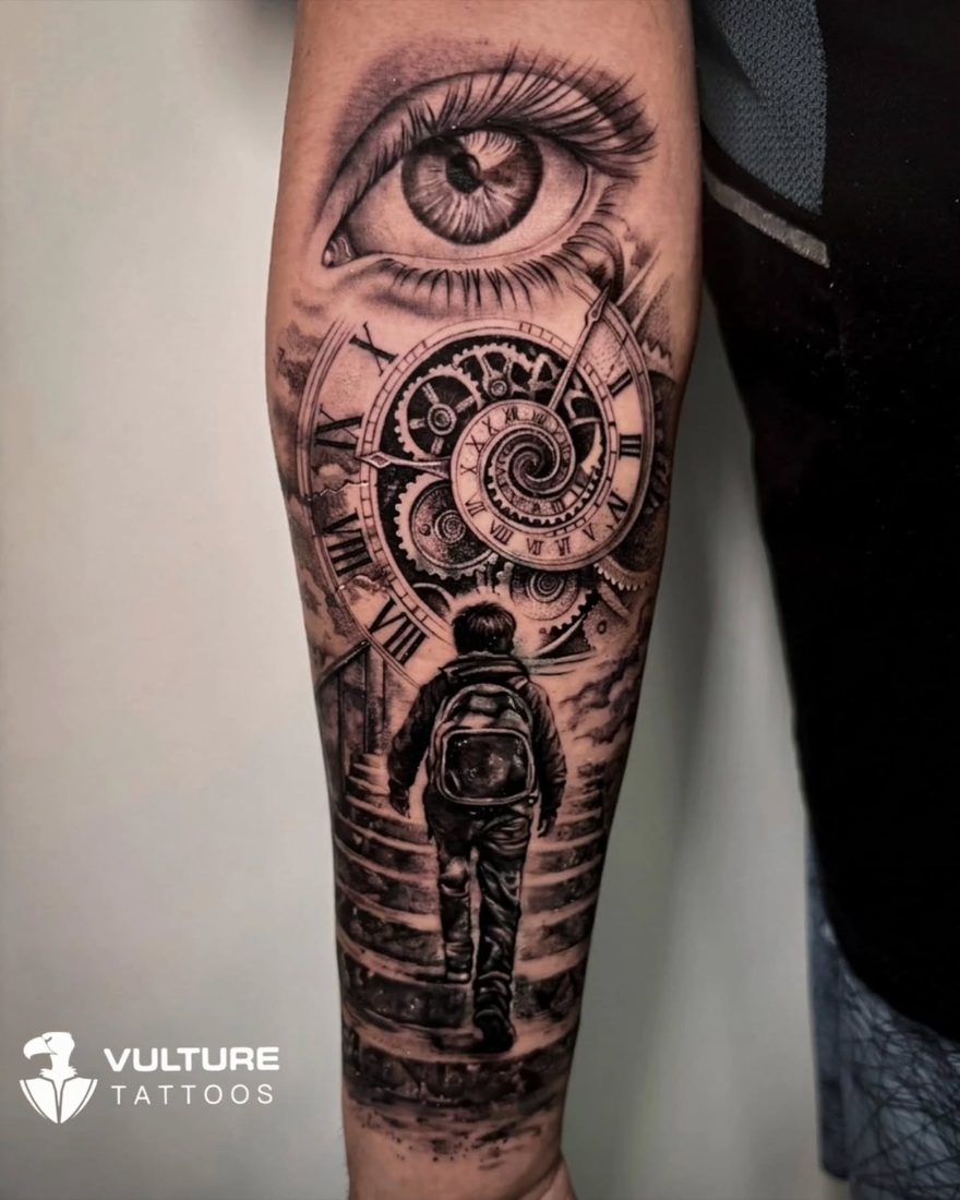 Cover-up realism tattoo — Vulture Tattoos