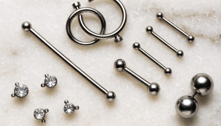 Body piercing jewellery at Vulture Tattoos, Gurgaon — implant-grade titanium and gold