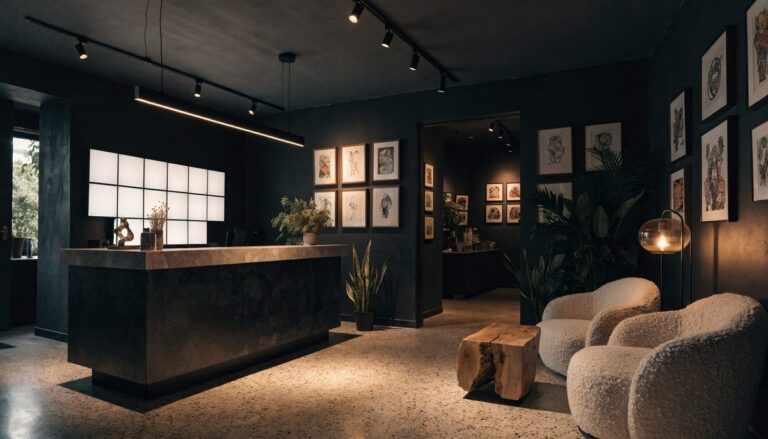 Tattoo shop near me in Gurgaon — Vulture Tattoos studio reception in Sector 47