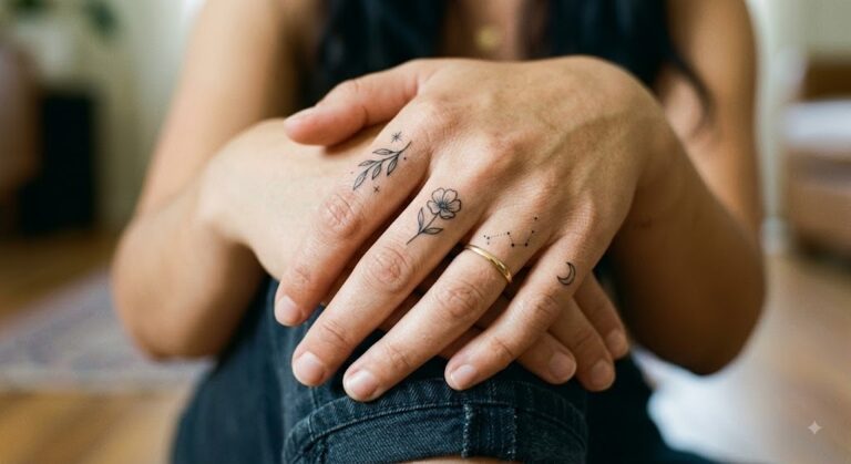 Small finger tattoo on the side of the finger, Vulture Tattoos Gurgaon
